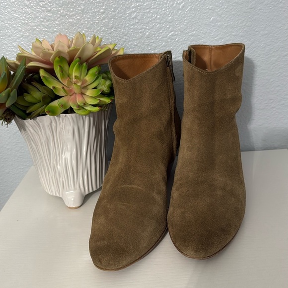 ISABEL MARANT DACKEN OLIVE SUEDE ANKLE WESTERN BOOTS SIZE 38~US 7.5 - Picture 1 of 13